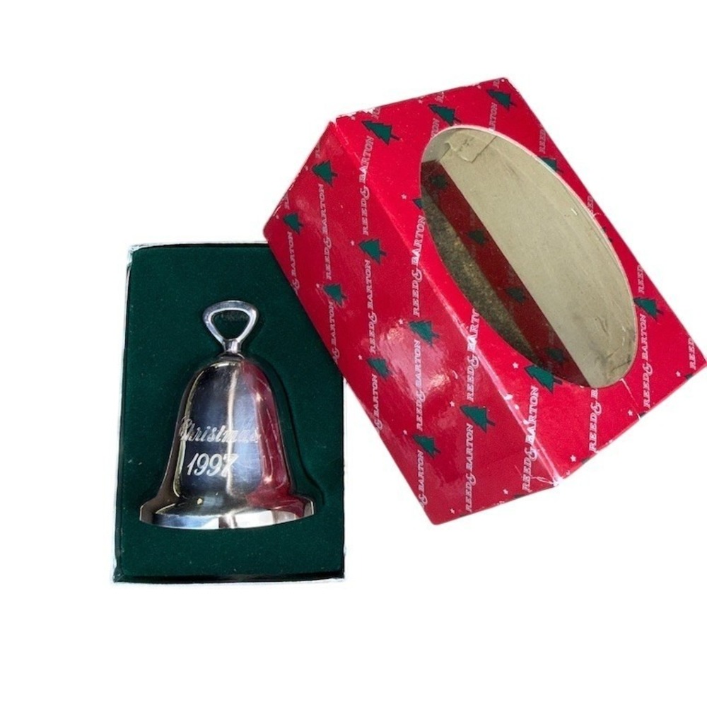 Reed & Barton Annual Christmas Bell Ornament 1997 Silver w/ Original Box decor